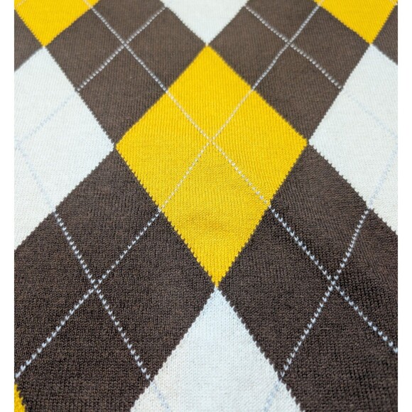 Banana Republic Size XL Cotton Cashmere Argyle Sweater Brown Preppy Classic - Picture 5 of 10